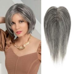 欧米風ウィッグ、ミドルパート前髪付きロングカール合成ウィッグ、女性用ナチュラルで通気性のある手編み化繊ヘアピース