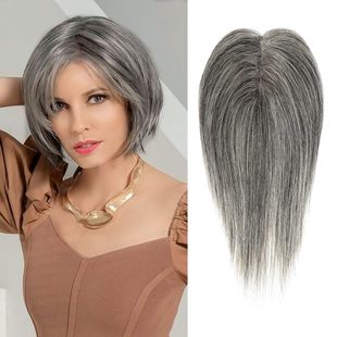 European and American Style Synthetic Wigs with Middle Part Bangs, Long Curly Hair, Natural Breathable Hand-Woven Synthetic Hairpiece for Women