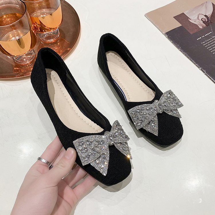 Women's Square Toe Soft Leather Flat Loafers Versatile Ballet Shoes_voghion.com