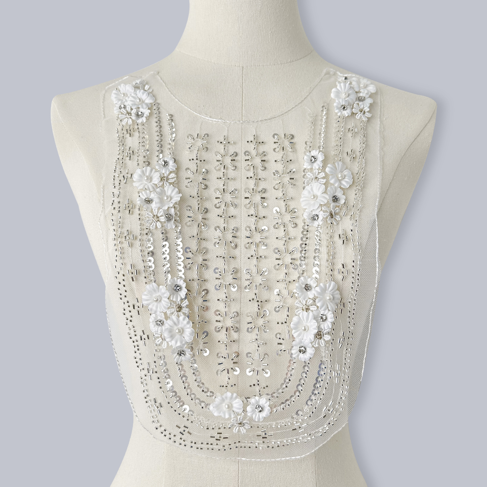 Accesorios de ropa clásica de collar de encaje de malla transparente de sequilla vestido encaje de temperamento universal accesorios decoración image 7