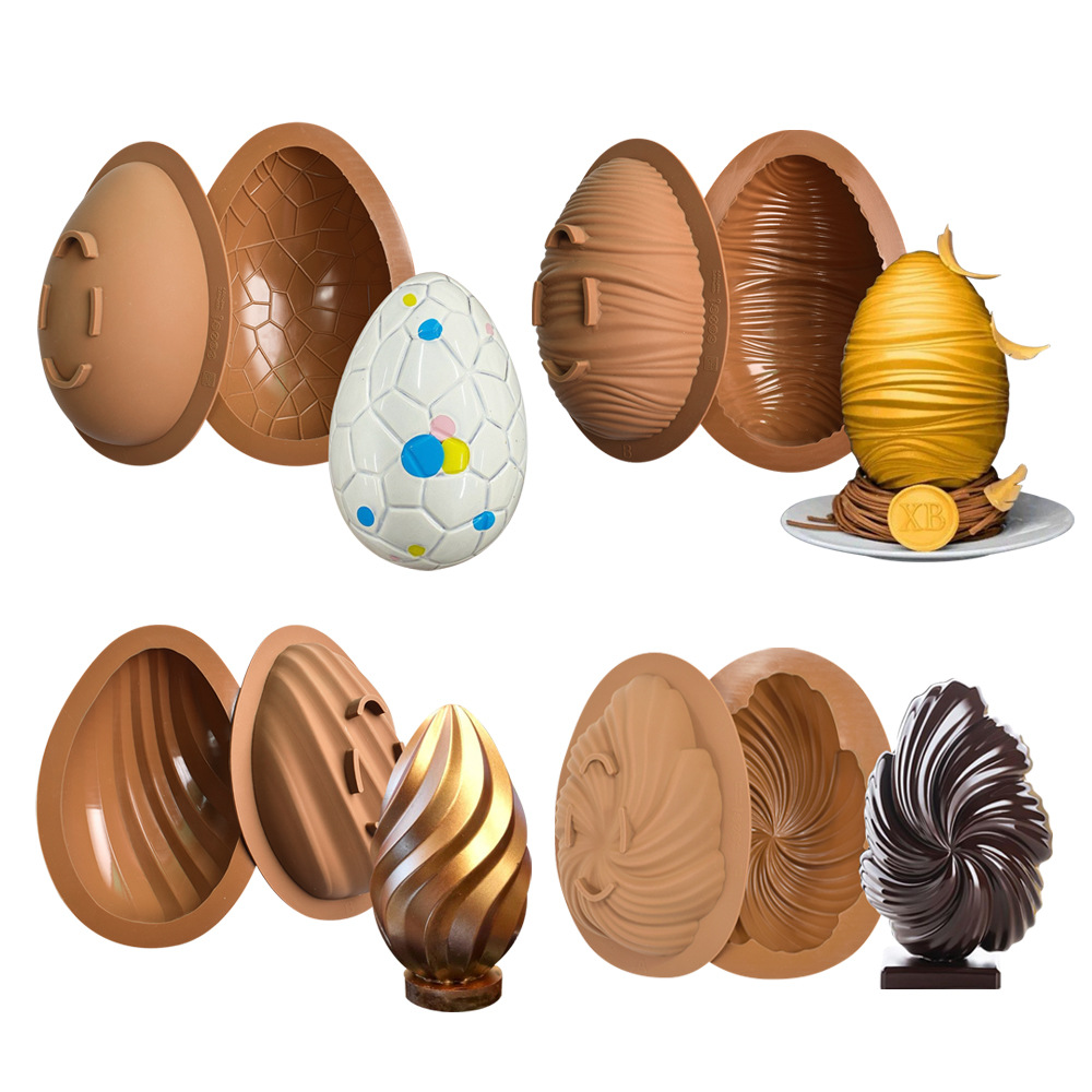 Exquisito huevo de Pascua molde de silicona tridimensional huevo único molde de chocolate golpe música para hornear molde de pastel