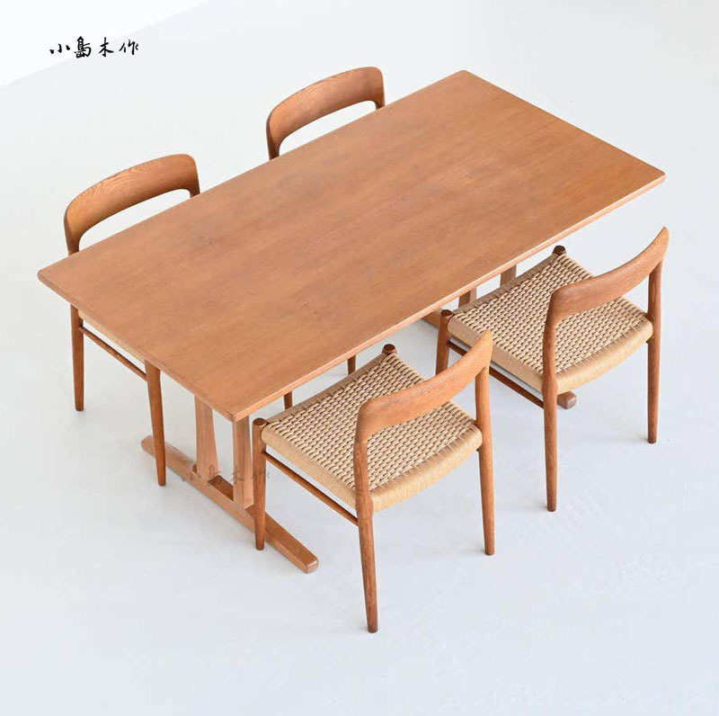 Non-real shot retro dining table MCM medieval furniture Myanmar teak eating log rectangle Non-real shot retro dining table MCM medieval furniture Myanmar teak eating log rectangle