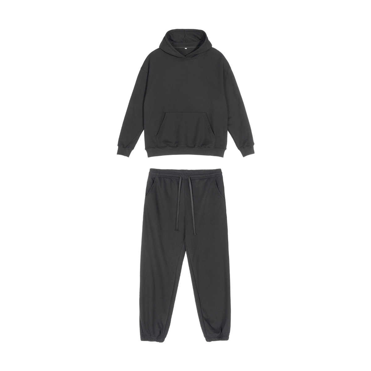ETAI hombre 380G otoño y invierno con sudadera encapuchada simple color sólido tipo suelto hombre y mujer juego de dos piezas casuales