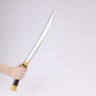 Simulated Toy Sword, Ancient Weapon, Embroidered Spring Knife, Tang Knife, Soft Rubber Material, Unedged Stage Performance Props