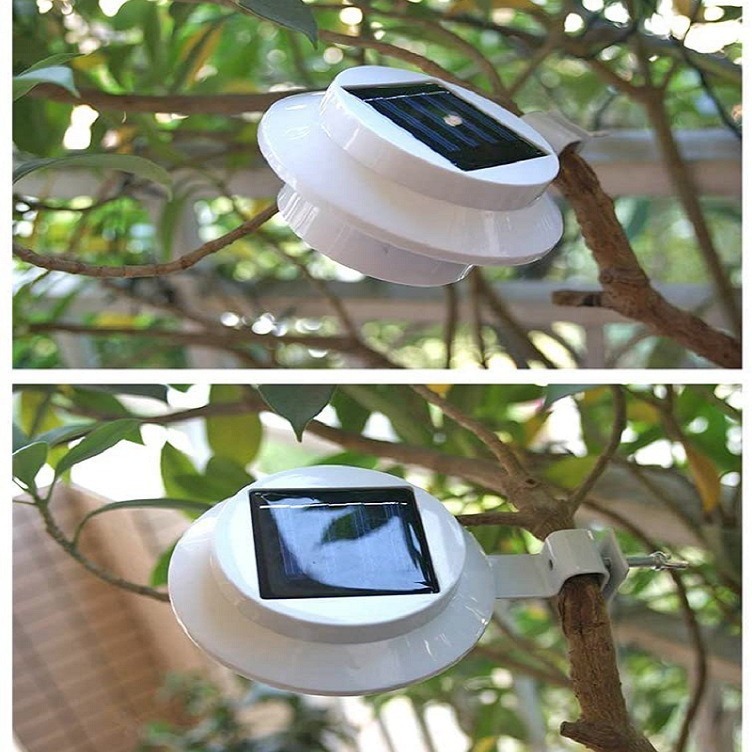 Lámpara de la cerca solar 3led lámpara de barandilla al aire libre aleros patio lámpara de pared paisaje cerca lámpara de fregadero de inducción