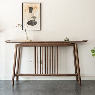 Hallway New Chinese Zen Style Table Solid Wood Supply Table Wall-to-Wall Modern Simple Entry Table Elm Wooden Table