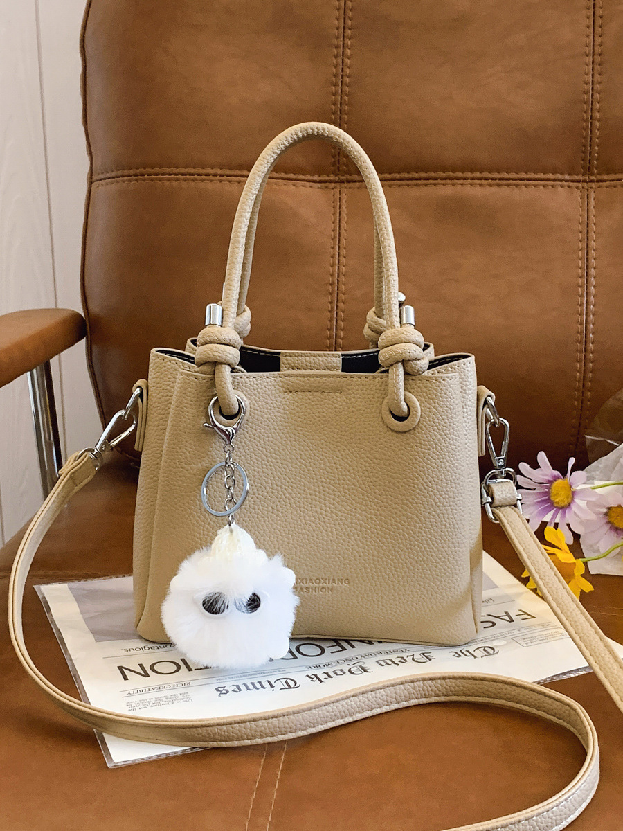2025 nuevo estilo simple de color sólido cesta de verduras bolsos de cubo bolsos de moda retro bolsos de hombro bolsos de mujer