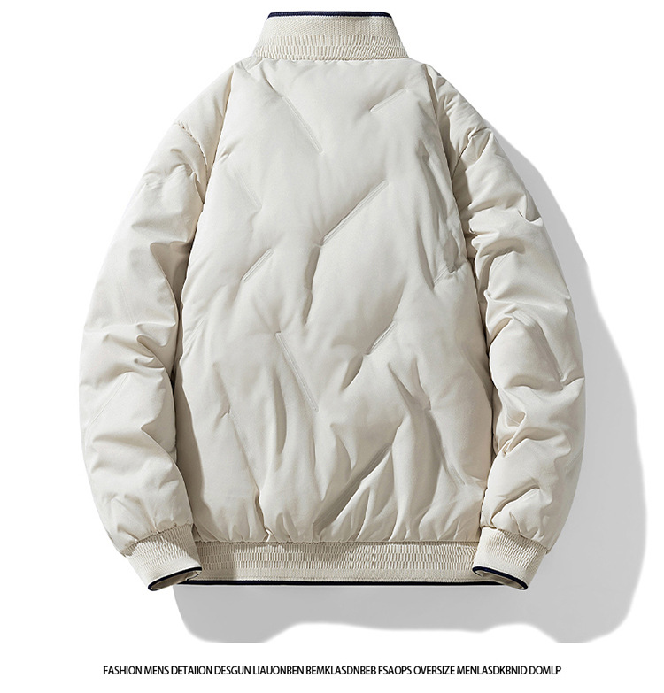 Large Size Padded Jacket Men's Baseball Collar Padded Jacket Casual Loose Warm Thickened Couple Padded Jacket_viptrois.com