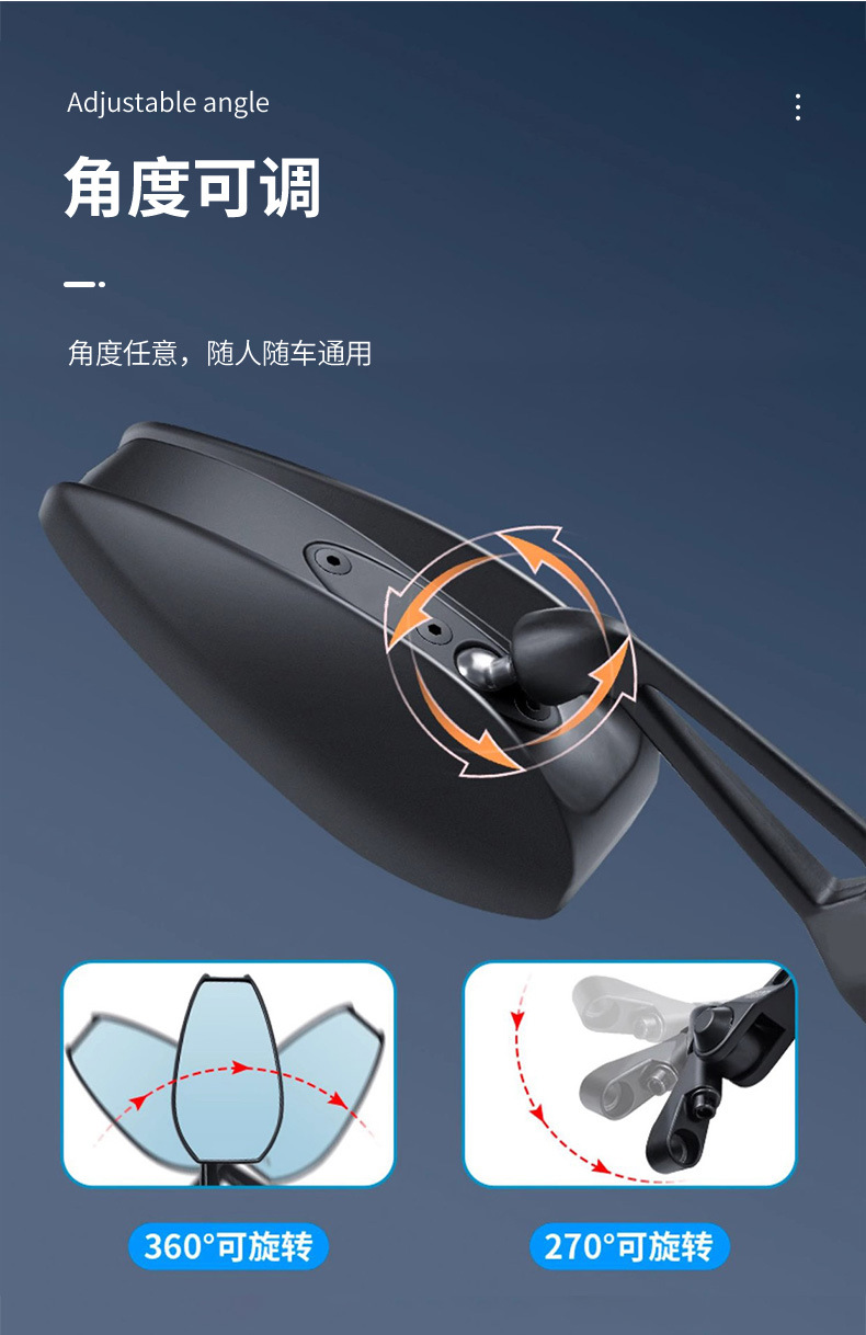 Wholesale Rearview Mirrors Made of Abs Material, Customizable Accessories, Compatible with Ninebot and Niu Modified Aos4 Electric Scooters