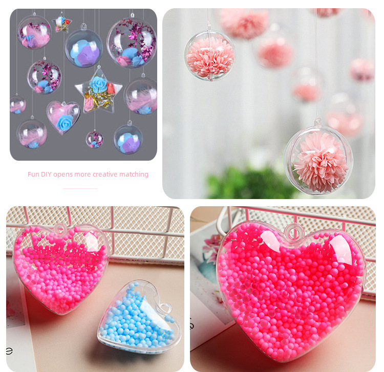 Heart Shaped Ball Candy Box Transparent Decorative Container_voghion.com