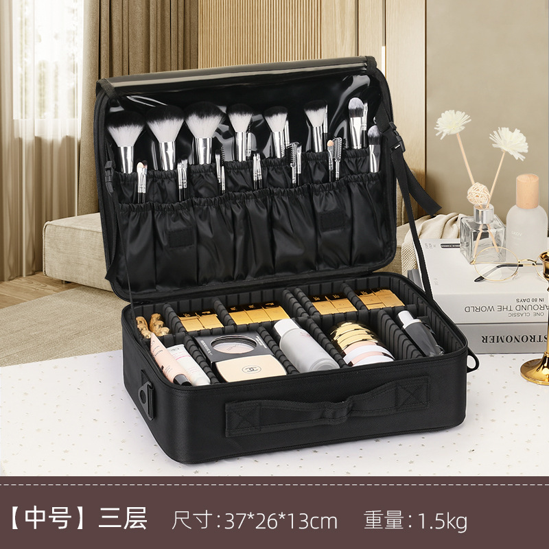 大容量化粧バッグ多層刺繍ネイルアートと化粧師化粧品収納バッグ携帯ツールバッグ|undefined