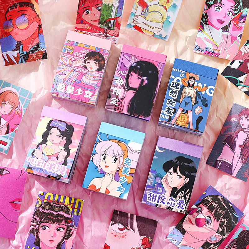 悦真恋爱倒计时可爱手账贴纸本 跨境贴纸一整本人物手帐贴纸书