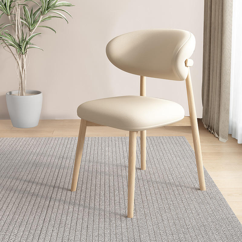 Silla de comedor de madera sólida nórdica, silla de respaldo de paquete blando, taburetes de hoteles, hoteles, casas de muestra, centro de exhibición, sillas de negociación