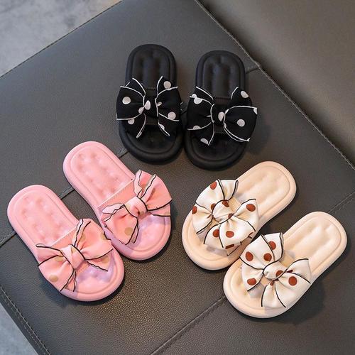 Children's Slippers Little Princess Girl Summer Cute Outdoor Bowknot Sandals for Big and Small Children Soft Sole Indoor Baby Shoes