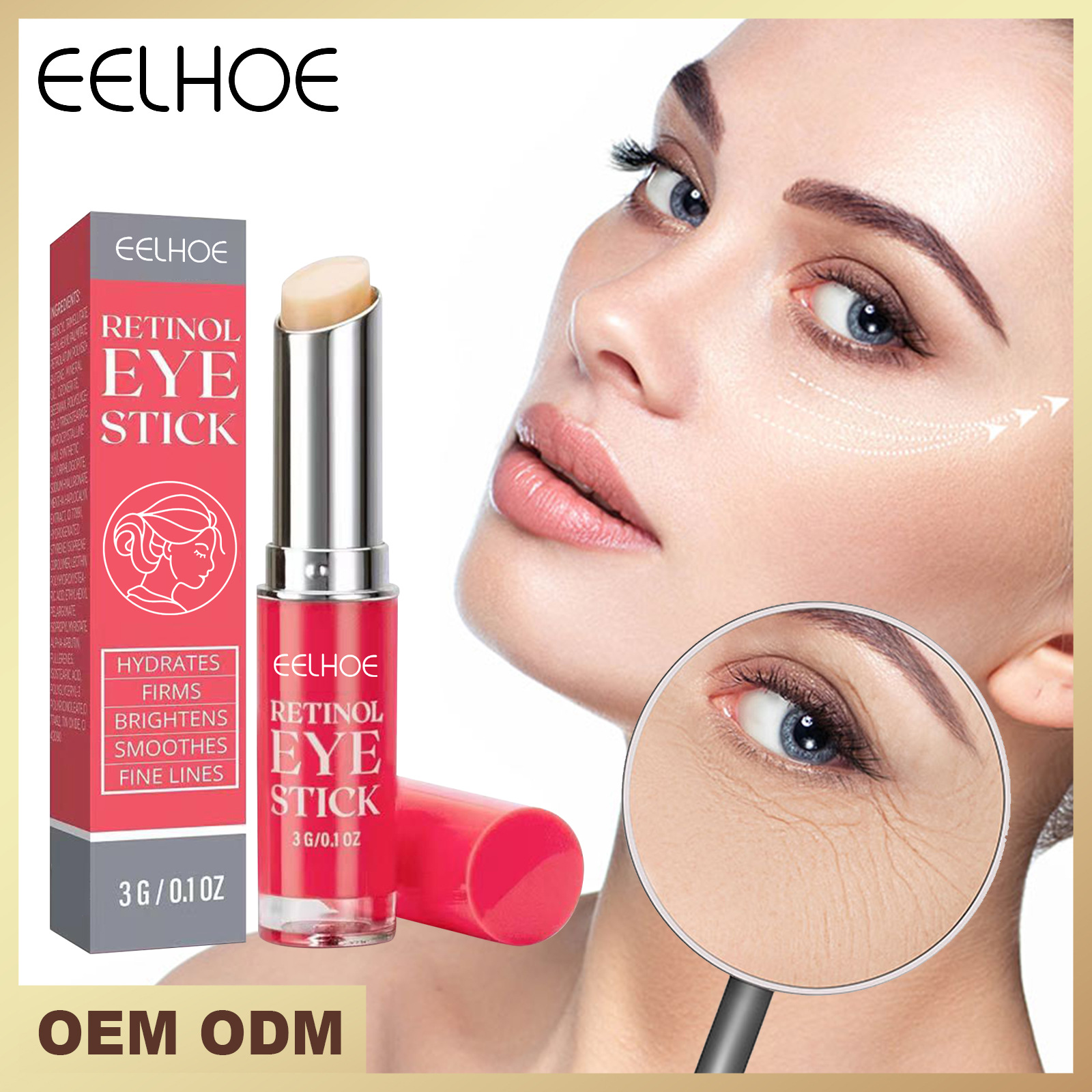 Cremă stick cu retinol Eye Beautiful, repară pielea ochilor, tonifică liniile fine, catifelează pielea, hidratează cremă pentru îngrijirea conturului ochilor_voghion.com