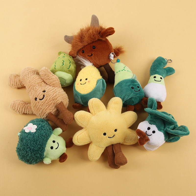 Jellycat creativo verduras frutas plantas extrañas juguetes de peluche colgantes bolsas decoración llaveros muñecas