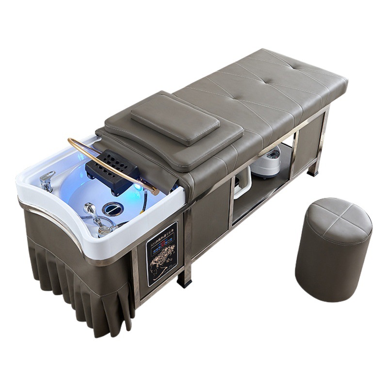 Tailandés cama de champú de acero inoxidable peluquería cama de champú especial circulación de agua cabeza terapia cama masaje cama humeante