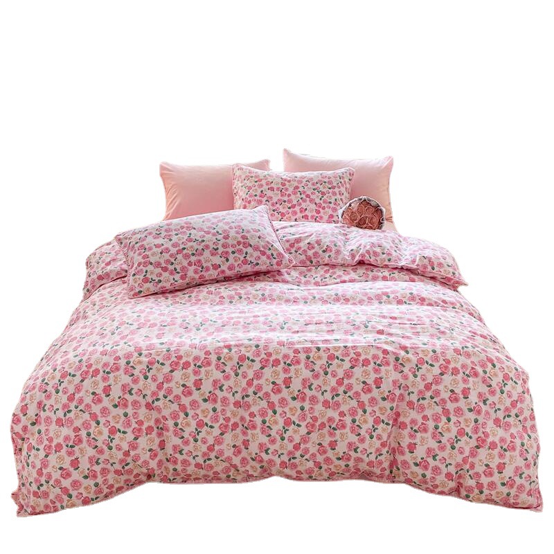 Ensemble de lit et drap-housse quatre pièces avec broderie de fil Double couche, lavage Instagram, nouveauté 2024_voghion.com