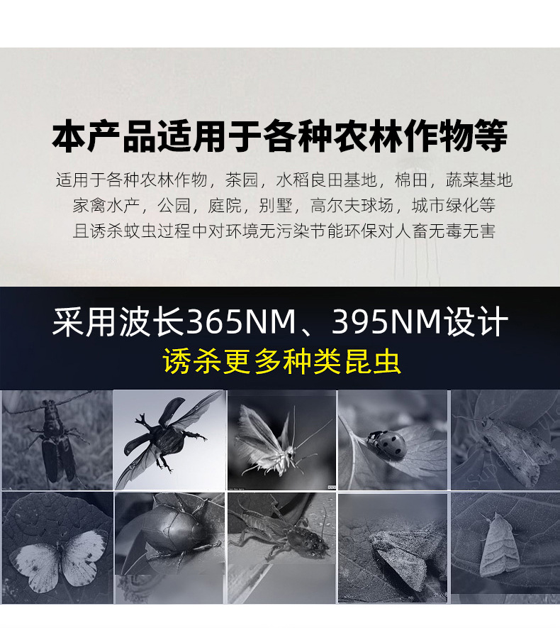 太阳能灭蚊灯UV紫光LED光源户外诱虫灯管E27螺口12V紫外光2835SMD详情10