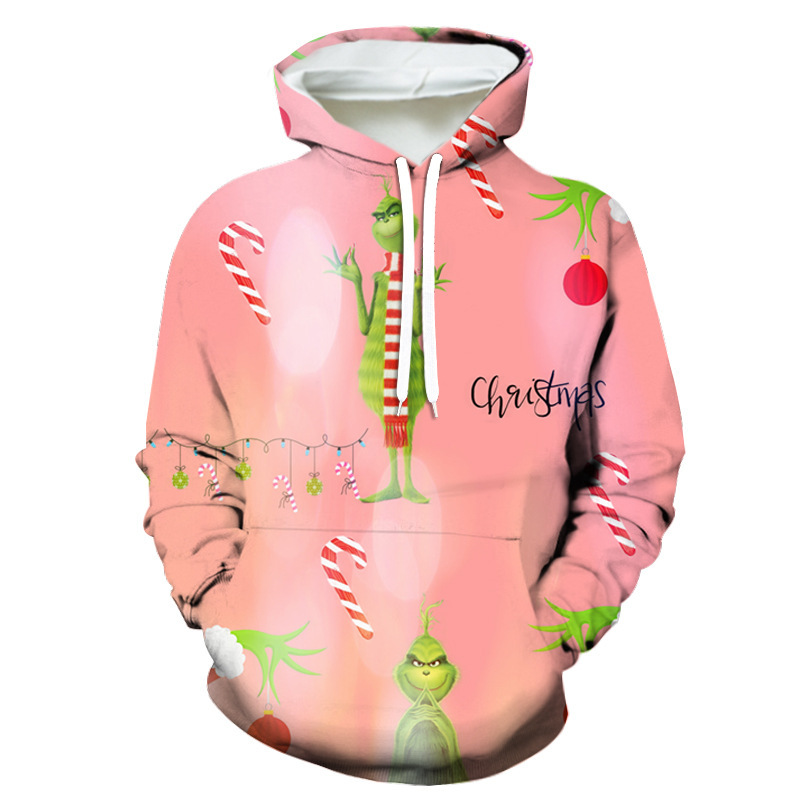 2026 Autumn and Winter New Style Green Furry Monster Grinch 3D Printed European and American Christmas Hooded Sweatshirt for Women, Fashionable and Trendy 2026 Autumn and Winter New Style Green Furry Monster Grinch 3D Printed European and American Christmas Hooded Sweatshirt for Women, Fashionable and Trendy