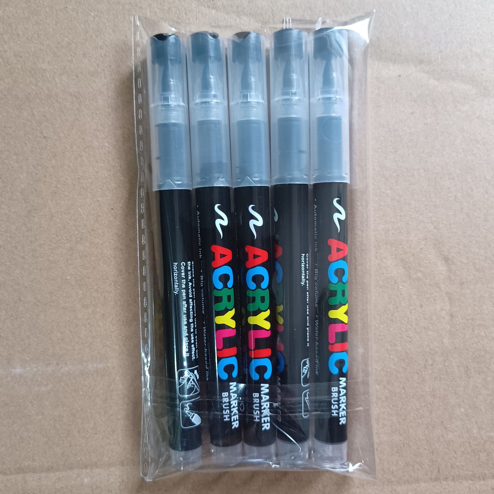 Rotulador acrílico de tipo líquido directo, pequeño y negro, para pintura artística infantil, a base de agua, fácil de limpiar, no mancha y se mezcla.