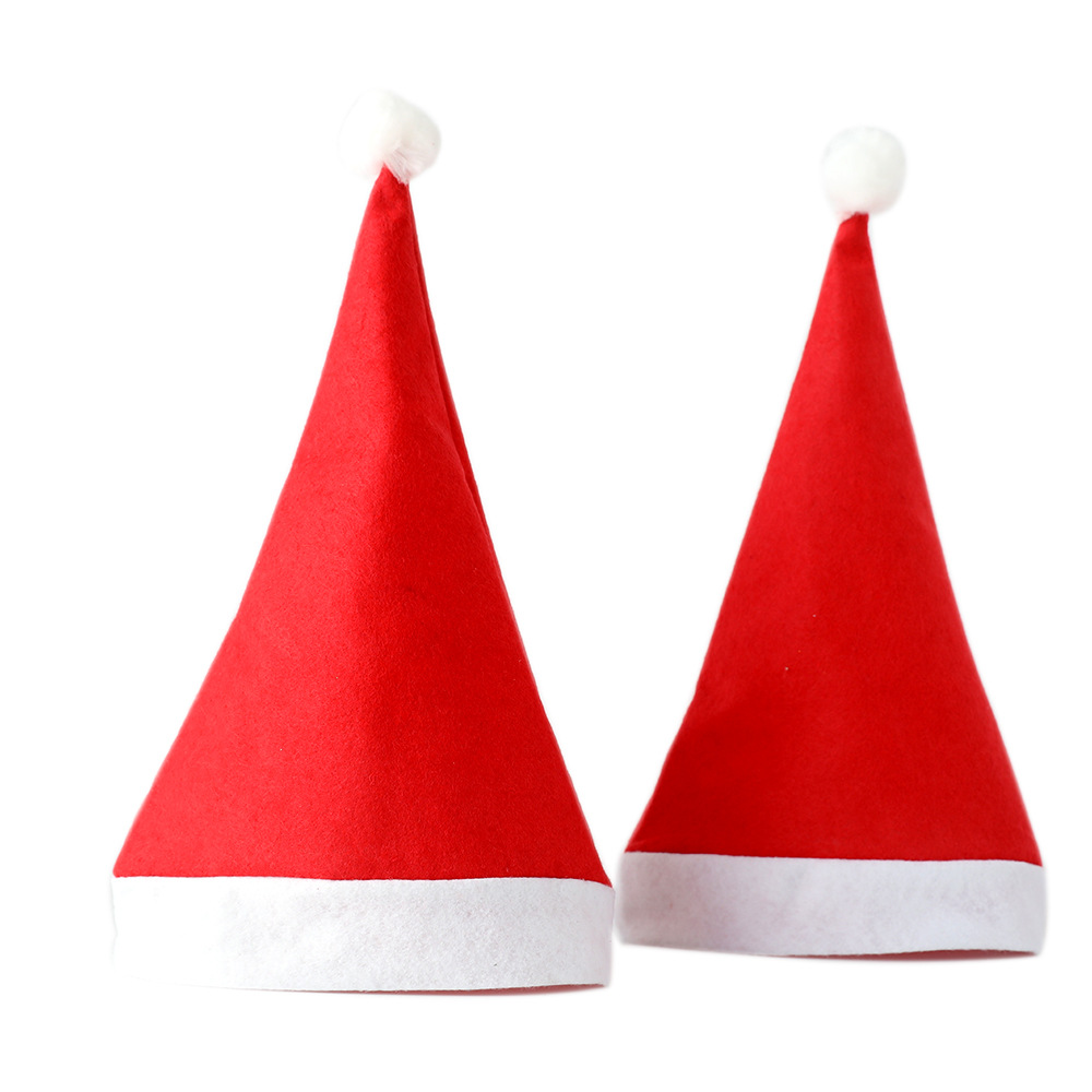 Los gorros navideños de tela no tejida de color rojo liso, los más vendidos de Amazon en 2026, para adultos y niños. image 7