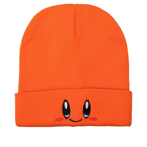 Funny cartoon cute college style knitted hat, pink with embroidery expression, versatile acrylic beanie