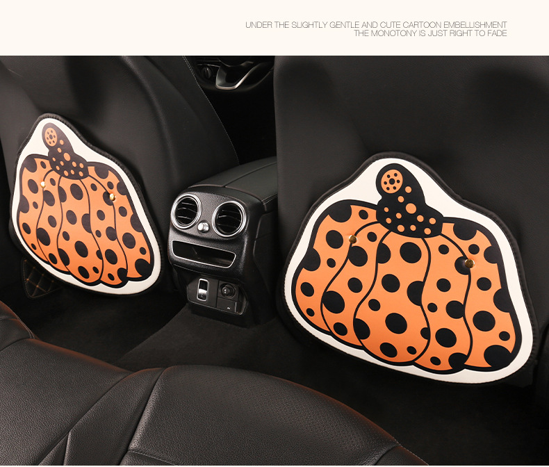Pumpkin cute chair back anti-kick cushion car seat chair back anti-fouling cushion anti-dirty cushion chair back pocket suspension type