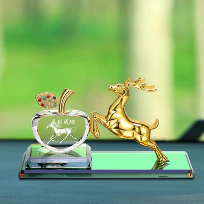 aromatherapy car supplies perfume, Car ornaments - golden-light-deer-on-both-sides-apple-horse-success