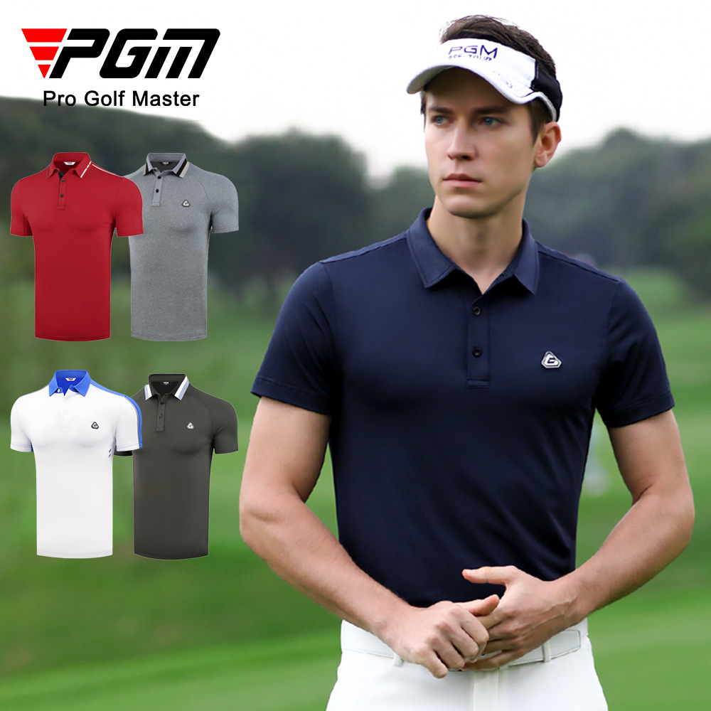 Áo thun nam ngắn tay thể thao golf vải thoáng khí — YF246 nam tay ngắn thoáng khí màu trắng xanh, YF237 nam sọc cổ tay ngắn màu đen, YF239 nam tay ngắn thoáng khí màu xanh nước biển, YF239 nam tay ngắn thoáng khí màu đỏ thẫm