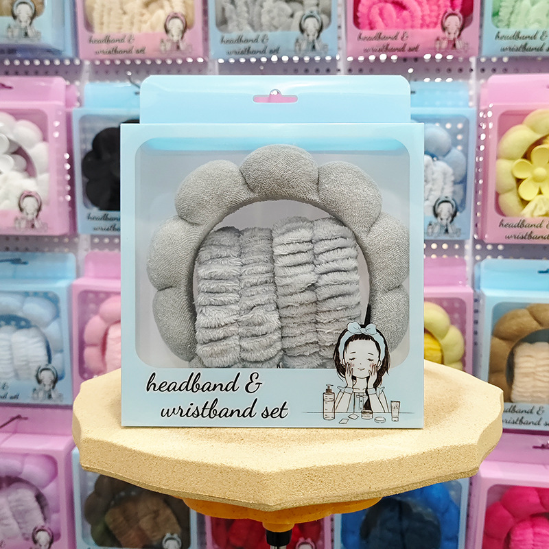 Nueva esponja de lavado de cara de Amazon, diadema de nubes, maquillaje de belleza, diadema de todo fósforo, diadema, horquilla, juego de caja de regalo