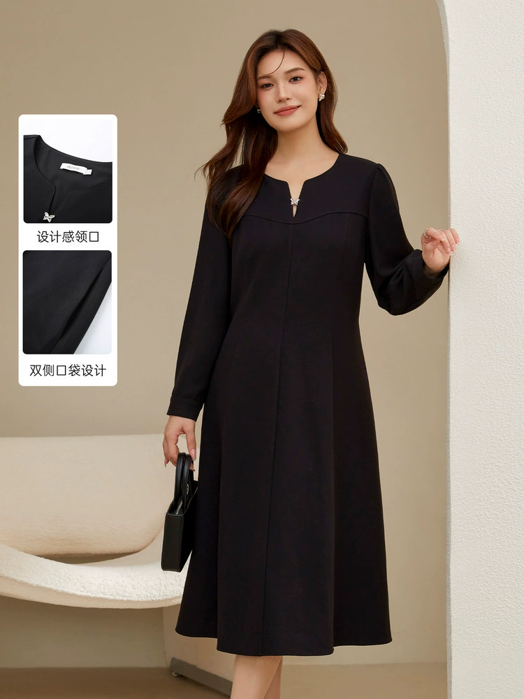 纤莉秀 Elegant winter dress, plus size, fitted