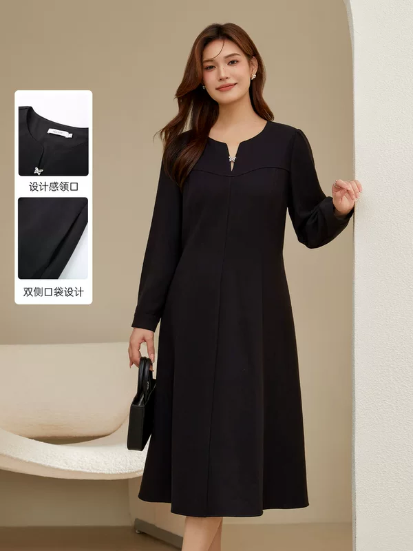 纤莉秀 Elegant winter dress, plus size, fitted