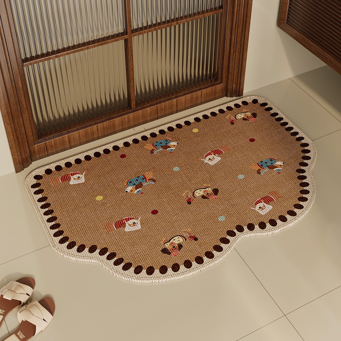 Pastoral alfombra de baño inodoro absorción de agua alfombra de pies inodoro doméstico puerta de baño alfombra antideslizante alfombra de baño image 7