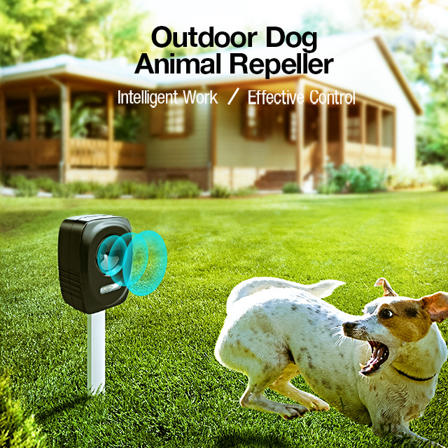 奧訊超聲波電子止吠器驅(qū)狗器電池供電無毒無害配支架使用方便