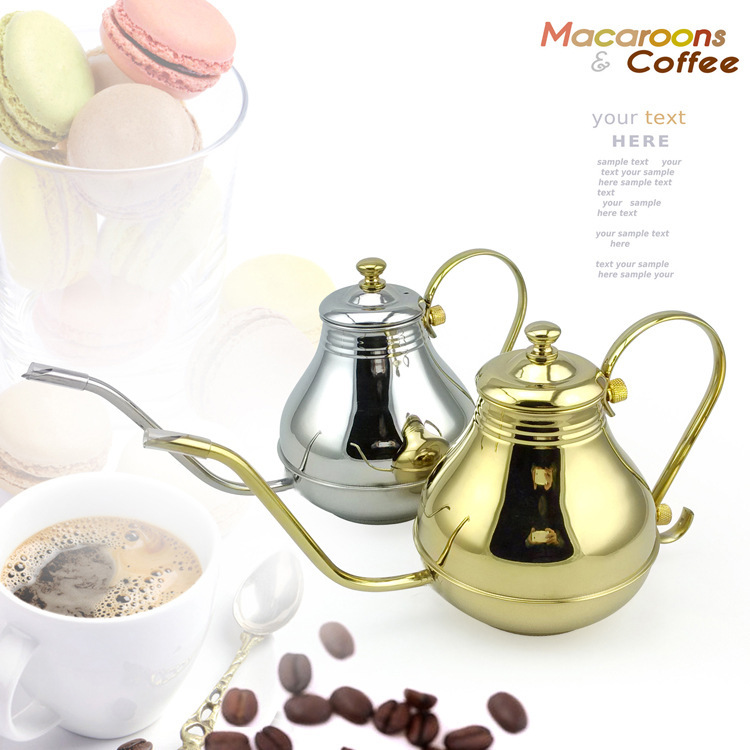 European-style Stainless Steel Fine Mouth Pot Fine Mouth Pot Golden Palace Teapot Long Mouth Pot Hand Coffee Pot Teppanyaki Oil Pot European-style Stainless Steel Fine Mouth Pot Fine Mouth Pot Golden Palace Teapot Long Mouth Pot Hand Coffee Pot Teppanyaki Oil Pot
