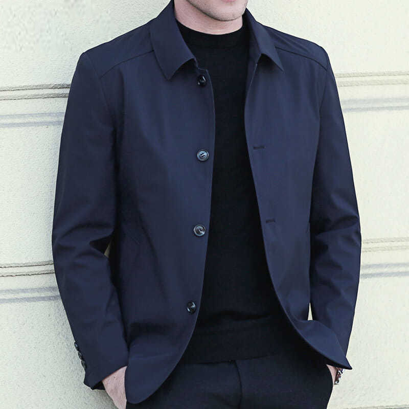 2020春秋季中老年 外套男士夹克男装外套夹克 披领扣子款男装爸爸