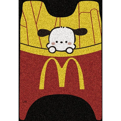 Electric vehicle foot mat: Cute Cartoon Foot Mats, Waterproof - french-fries-dog