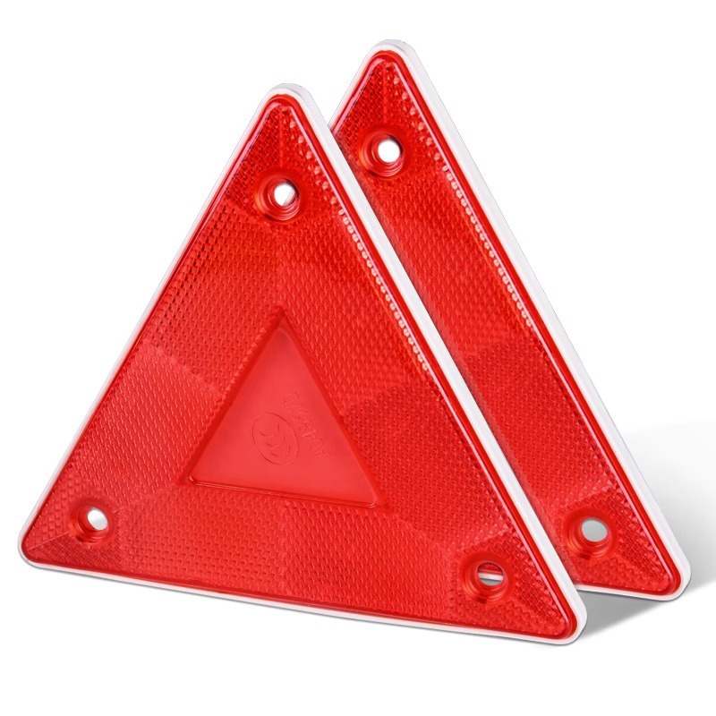 Truck Rear Triangular Warning Sign, Luminous Small Triangular Reflective Sign, Car Plastic Small Triangle Plate Holder, Annual Inspection