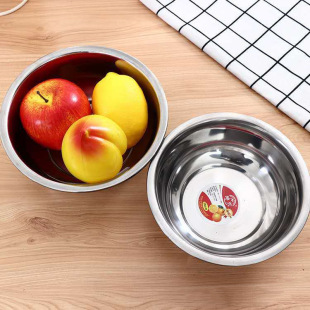 Factory spot thick reverse edge stainless steel soup basin 18cm steel seasonings jar taste bucket household soup basin wholesale