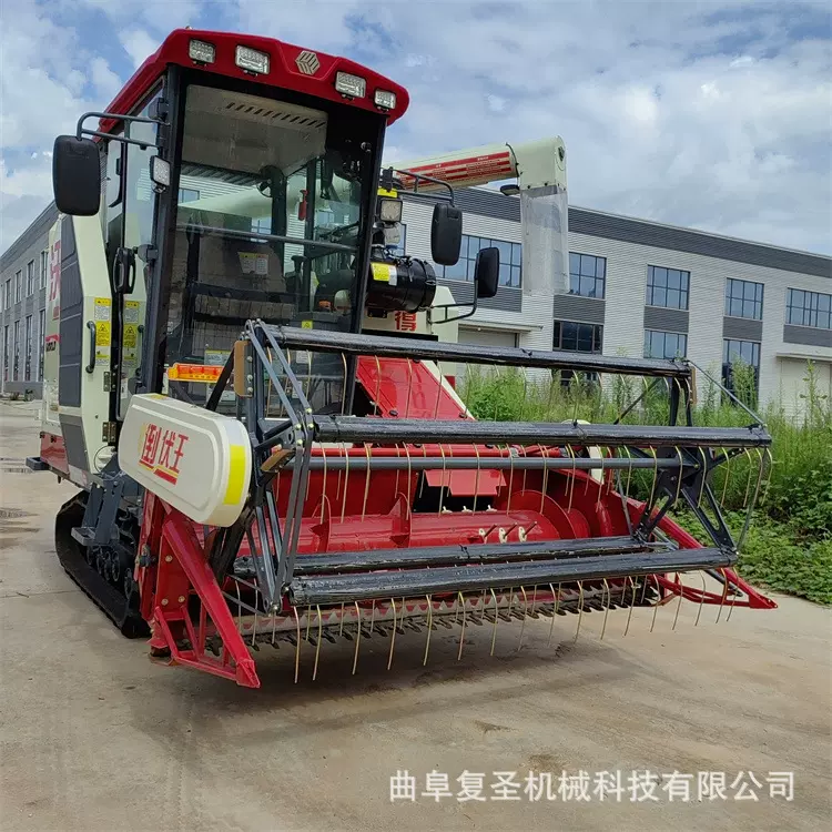 沃得135全喂入履带式联合收割机 4LZ-8.0乘坐式水稻小麦收割机