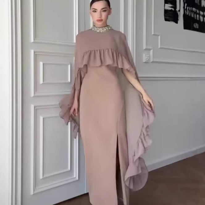 Luxurious Women's 2025 New Elegant Fashion Dress Sleeveless Long Dress European and American Cross-Border Autumn Style Amazon