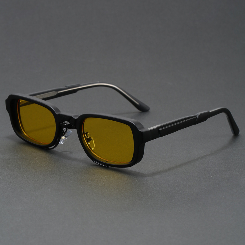 2025 Cross-Border New Propionic Acid Pin Square Sunglasses European and American Versatile Simple Narrow Frame Plain Wear Sunglasses