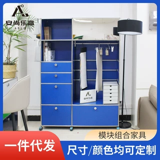 现代简约落地电视柜中古厨房储物柜多功能置物沙发边柜定制