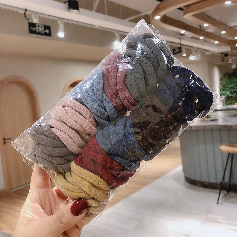 Alto elástico grueso banda de pelo sin costuras cuerda de pelo lazo femenino banda de goma coreano simple tocado accesorios para el cabello cuerda de pelo cubierta de cuero