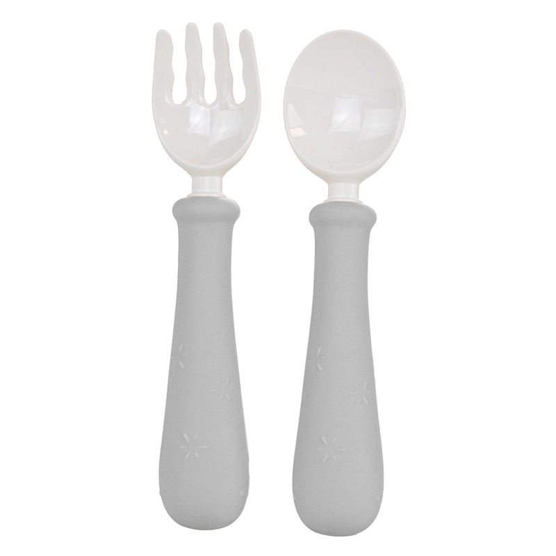 고래 PPSU 긴 손잡이 포크 숟가락 라이트 그레이