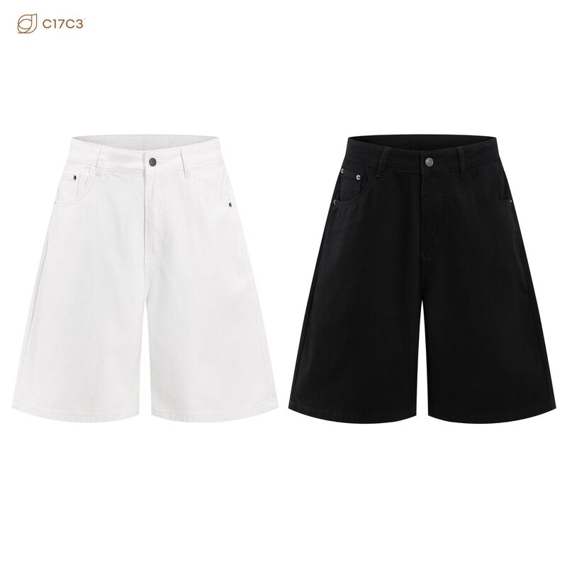 2026 Summer New Product Jtw Men's and Women's Lazy Style Thin Loose Wide-Leg Casual Shorts White Black Five-Point Pants 2026 Summer New Product Jtw Men's and Women's Lazy Style Thin Loose Wide-Leg Casual Shorts White Black Five-Point Pants