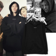 权志龙同款连帽衫卫衣字母印花学生男女情侣春秋冬装加绒薄款