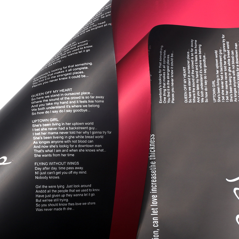 Negro + rojo vino; 57 * 57cm20 hojas / paquete