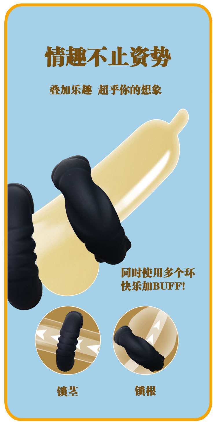 Men’s Liquid Silicone Delay Ring, Hexagon Design, Non-Vibrating Couples Wearable — detail image 13